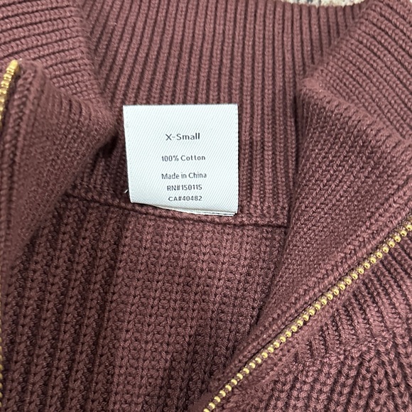 Varley Tessa Knit Zip-Up Jacket Sweater in Rich Brown - Picture 3 of 6